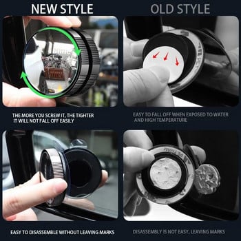 2PC Автомобилно изпъкнало огледало за мъртва точка HD 360 градуса широкоъгълно регулируемо задно виждане Допълнително помощно кръгло огледало Accessori