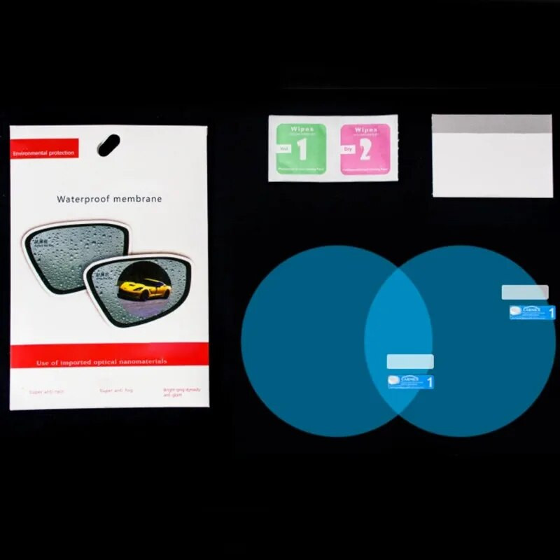 2GB Auto lietus plēve Aizmugurējais skats Spogulis aizsargplēve pret miglas membrāna pret atspīdumu ūdensizturīgs lietus necaurlaidīgs auto spogulis auto aksesuāri