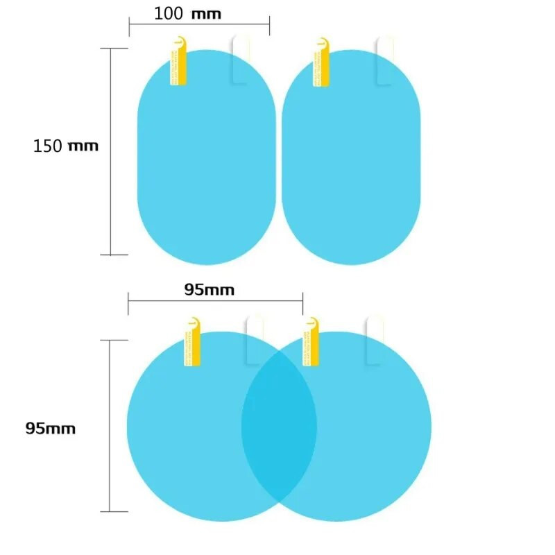 2GB Auto lietus plēve Aizmugurējais skats Spogulis aizsargplēve pret miglas membrāna pret atspīdumu ūdensizturīgs lietus necaurlaidīgs auto spogulis auto aksesuāri