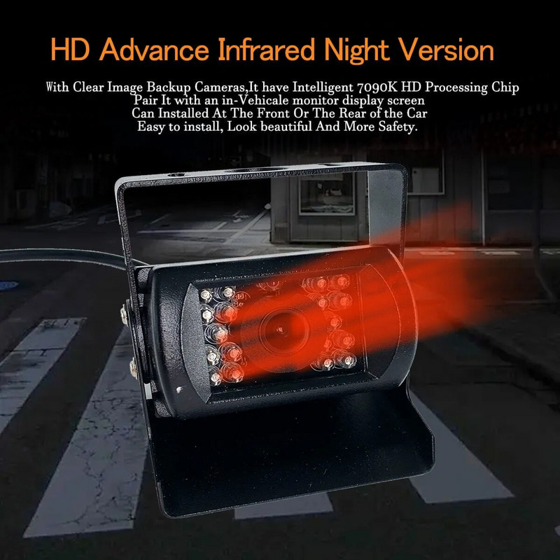 Bussi veoauto sõiduki varukaamerad tahavaate tagurpidi veekindel öönägemine 4 kontaktiga kaamera pikapi/haagissuvila/matkaauto/mootoriga kodu jaoks 12v 24v