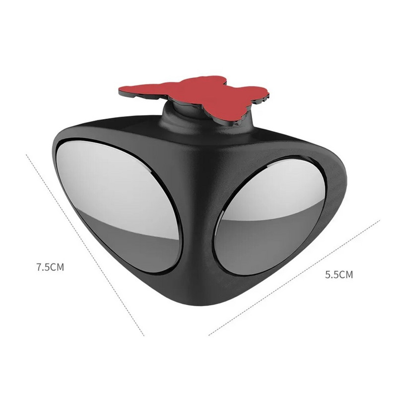 1 gabals 360 grādos pagriežams 2 sānu automašīnas aklās zonas izliekts spogulis Automibile ārējais atpakaļskata stāvvietas spoguļa drošības piederumi