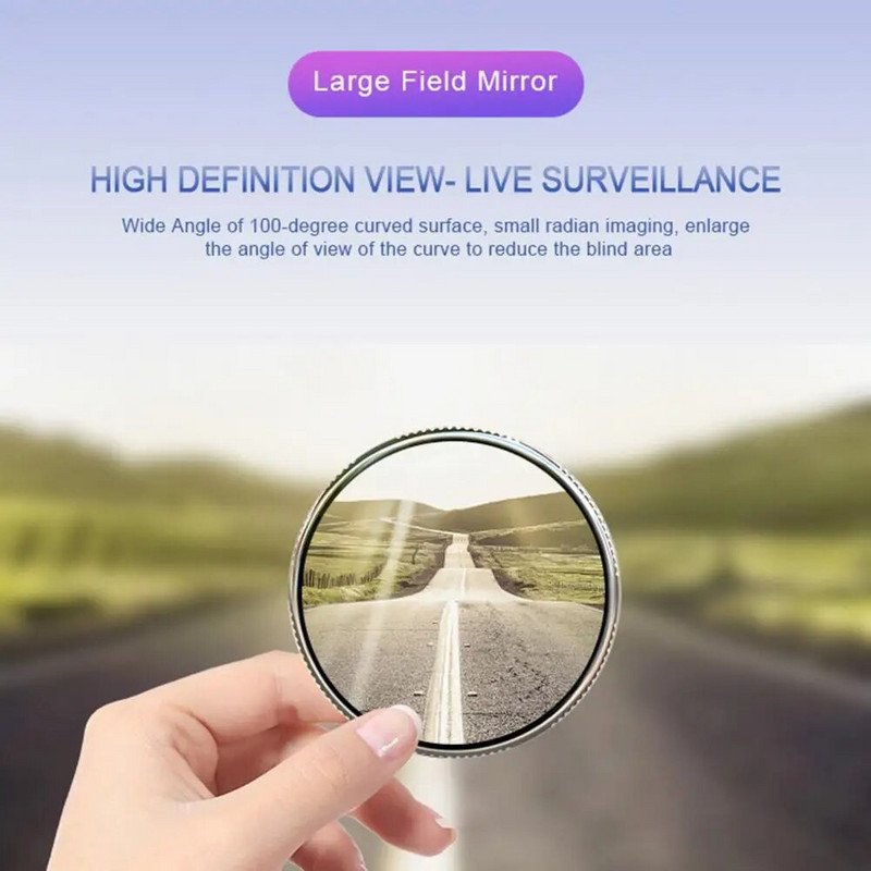 1 paar Suurepärane kumer parkimispeegel Kokkupõrkevastane korduvkasutatav kumer pimenurgapeegel auto ümmargune kumer pimeala peegel