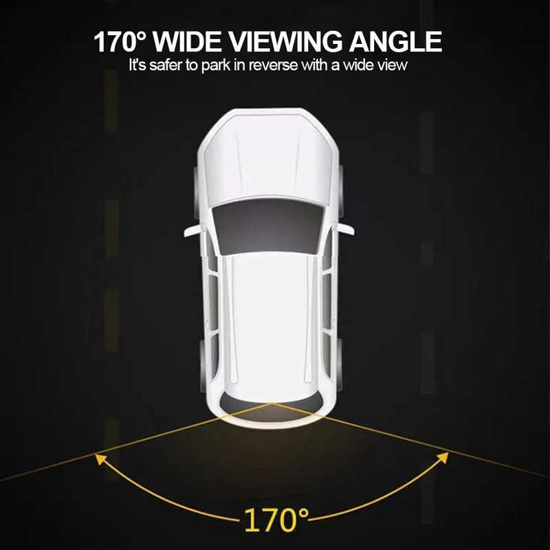 Κάμερα οπισθοπορείας αυτοκινήτου Νυχτερινή όραση με όπισθεν Κάμερα αυτοκινήτου στάθμευσης IP68 Αδιάβροχη οθόνη CCD LED Auto Backup 170 μοιρών Εικόνα HD