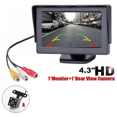 Autó tolató monitor tolató kamerával Hátsó kamera készlet Hátsó gépkocsi monitor kijelző parkolórendszer tolató tolató monitor