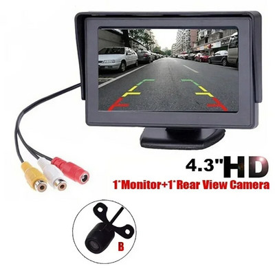 Autó tolató monitor tolató kamerával Hátsó kamera készlet Hátsó gépkocsi monitor kijelző parkolórendszer tolató tolató monitor