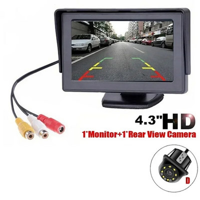 Autó tolató monitor tolató kamerával Hátsó kamera készlet Hátsó gépkocsi monitor kijelző parkolórendszer tolató tolató monitor