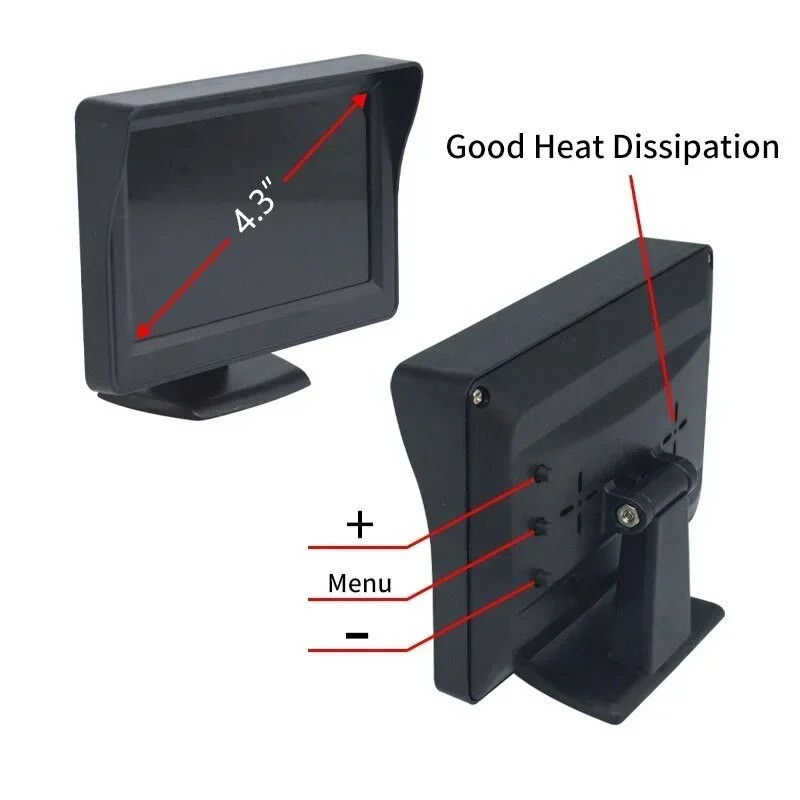 Autó tolató monitor tolató kamerával Hátsó kamera készlet Hátsó gépkocsi monitor kijelző parkolórendszer tolató tolató monitor