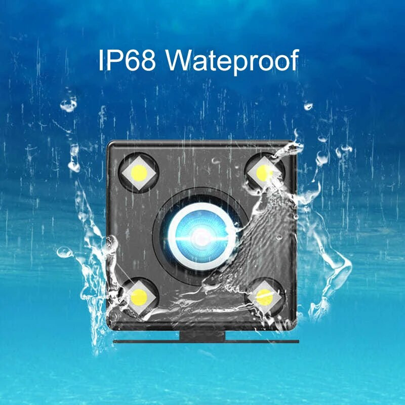 Ευρυγώνια κάμερα οπισθοπορείας αυτοκινήτου HD οπίσθια όψη Βίντεο κάμερα οχήματος Εφεδρική κάμερα οπισθοπορείας 12 LED Κάμερα στάθμευσης νυχτερινής όρασης