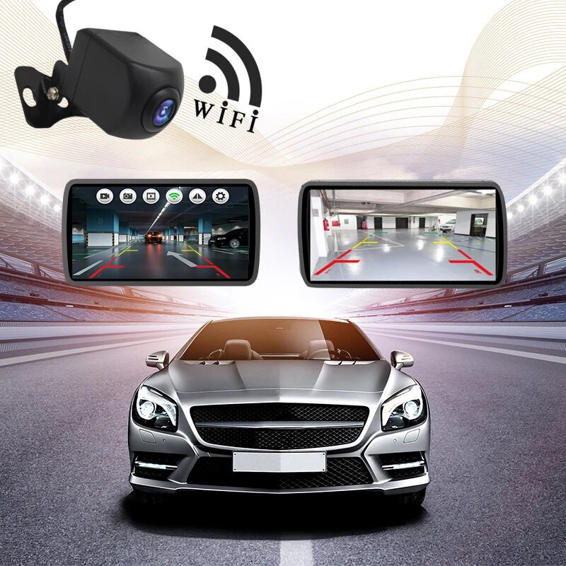 Juhtmeta auto tahavaatekaamera WIFI 170 kraadi WiFi tagurduskaamera Dash Cam HD Night Vision iPhone Android 12V 24V autodele