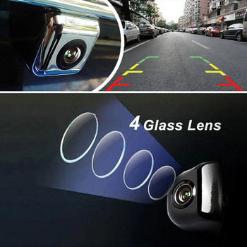 Автомобилна камера за задно виждане 170 градуса Fish Eye Lens Starlight Night Vision HD Vehicle Паркинг камера за заден ход Водоустойчива автомобилна камера