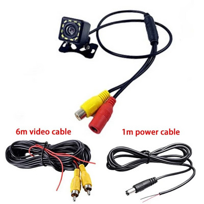 Automašīnas atpakaļskata kamera ar video kabeli Nakts redzamības atpakaļgaitas automātiskās novietošanas kamera IP68 ūdensizturīgs CCD LED automātiskais rezerves monitors HD