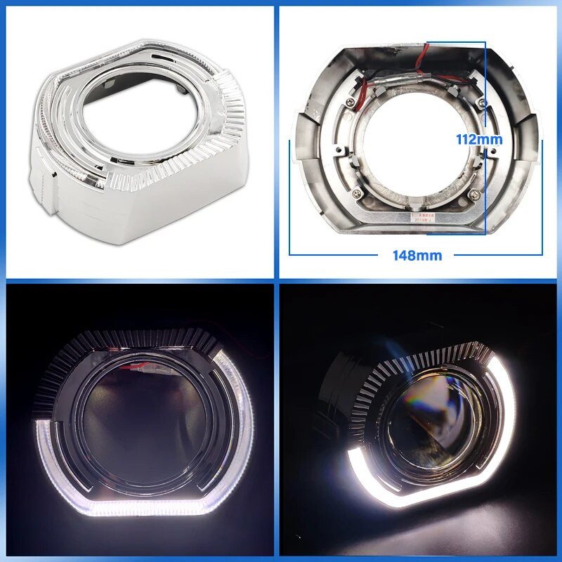 „Angel Eyes“ gaubtai Bi-Xenon projektoriaus objektyvui 3.0 Hella 3R/Q5 Kaukės Dangteliai Priekinių žibintų lęšiai Automobilių priedai Motyvavimas „Pasidaryk pats“