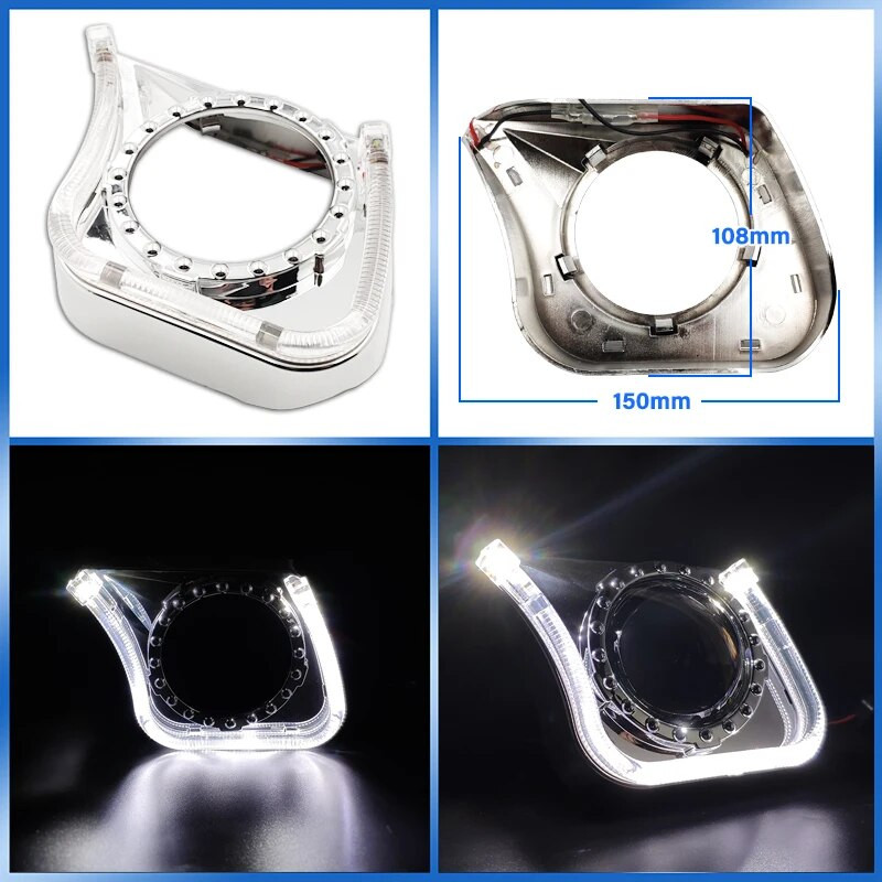 „Angel Eyes“ gaubtai Bi-Xenon projektoriaus objektyvui 3.0 Hella 3R/Q5 Kaukės Dangteliai Priekinių žibintų lęšiai Automobilių priedai Motyvavimas „Pasidaryk pats“