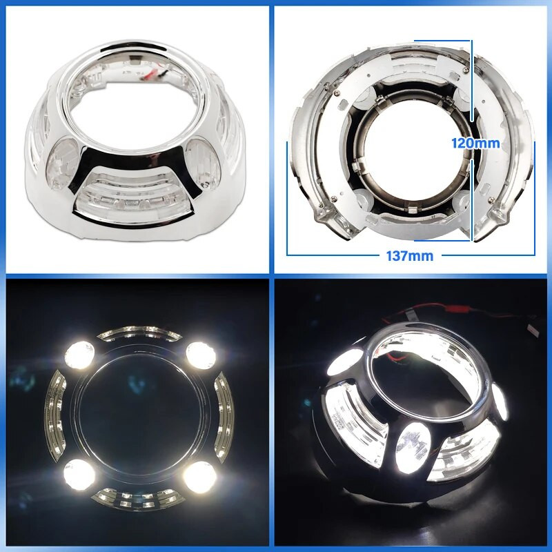 „Angel Eyes“ gaubtai Bi-Xenon projektoriaus objektyvui 3.0 Hella 3R/Q5 Kaukės Dangteliai Priekinių žibintų lęšiai Automobilių priedai Motyvavimas „Pasidaryk pats“