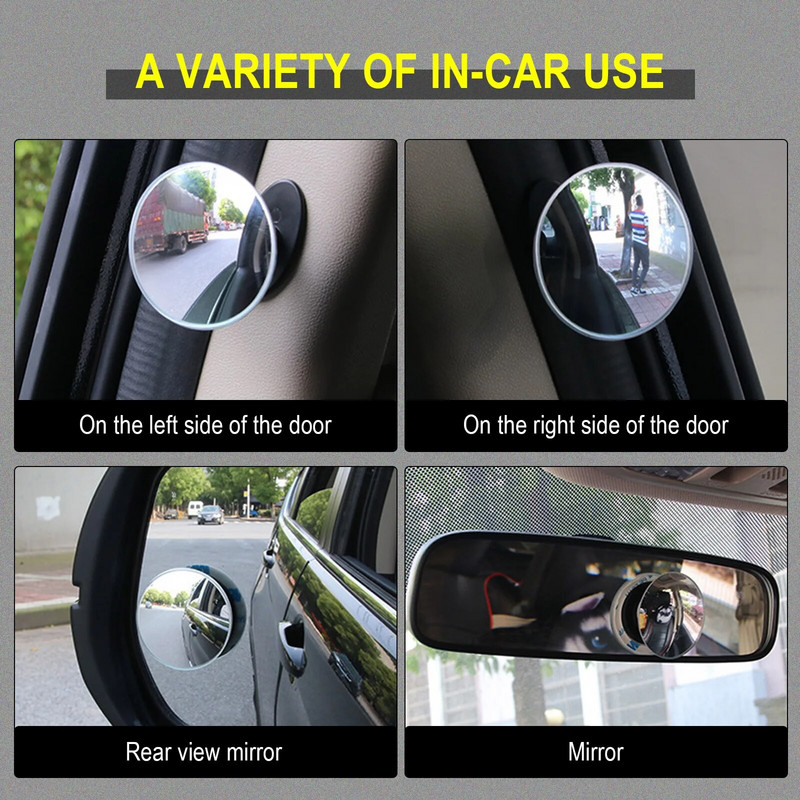 HD 360 fokos holttértükör autó visszapillantó domború tükör Toyota Corolla RAV4 Camry Prado Avensis Yaris Auris Hilux Priushoz