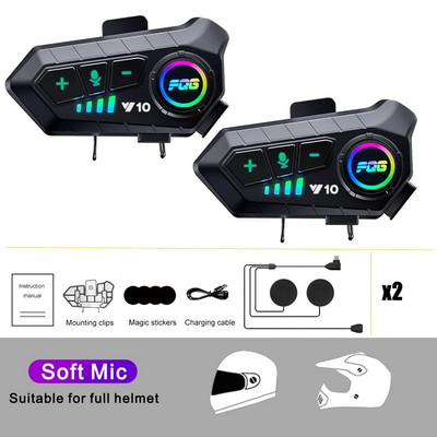 Bluetooth 5.3 Ακουστικά κράνους Ασύρματο κιτ τηλεφώνου κλήσεων hands-free Μοτοσικλέτα Αδιάβροχο ακουστικό MP3 Ηχείο αναπαραγωγής μουσικής για Moto