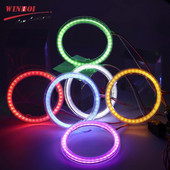Led Angel Eyes Balts Sarkans Zils Dzeltens Moto Halo Ring Light Eņģeļa Eye Priekšējais lukturis DRL Dienas gaitas lampa Led spuldze Auto aksesuāri