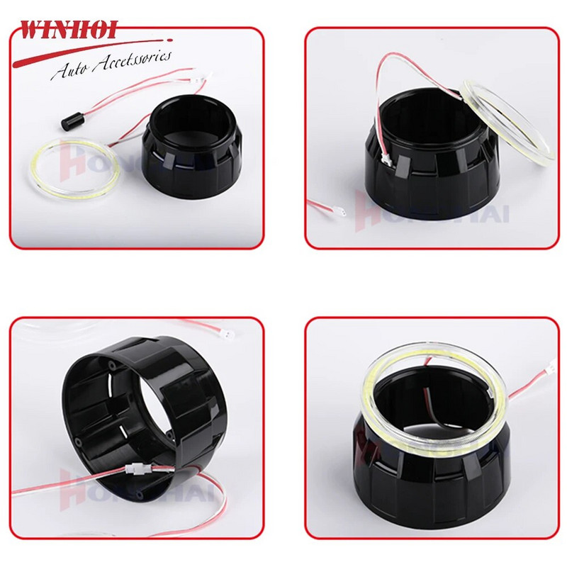 Led Angel Eyes Baltos Raudonos Mėlynos Geltonos Moto Halo Žiedo Šviesos Angelo Eye Priekinis žibintas DRL Dienos važiavimo lempa Led Lemputė Automobilių priedai