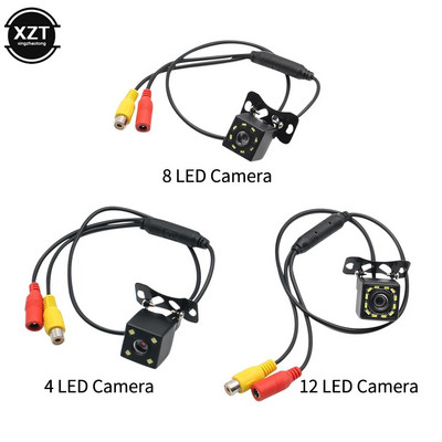 1db széles látószögű HD autós tolatókamera tolató videó jármű kamera tolató kamera 12 LED éjszakai parkoló kamera