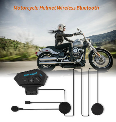 Căști fără fir BT12 pentru cască de motocicletă, Bluetooth, căști impermeabile pentru motociclete, set de apeluri stereo handsfree, Dropshipping