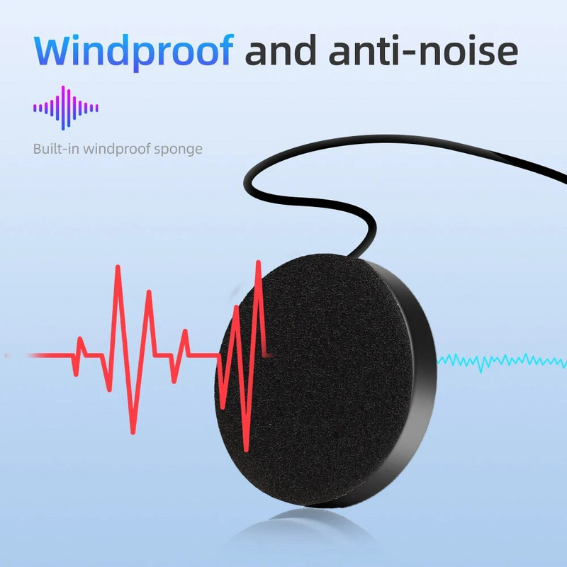 M5h Bluetooth 5.0 Motocikla ķiveres austiņas Ūdensizturīgas Moto Austiņas Bezvadu stereoaustiņas Skaļrunis Brīvroku ķiveres Austiņas