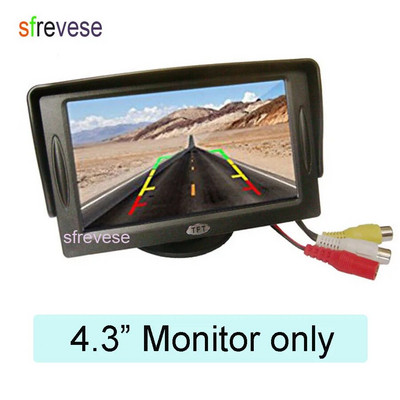 Οθόνη LCD αυτοκινήτου 4,3", Αδιάβροχη 18 LED IR Night Vision Backup Κάμερα στάθμευσης Κιτ πίσω όψης 10M καλώδιο 12V-24V