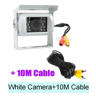 Οθόνη LCD αυτοκινήτου 4,3", Αδιάβροχη 18 LED IR Night Vision Backup Κάμερα στάθμευσης Κιτ πίσω όψης 10M καλώδιο 12V-24V