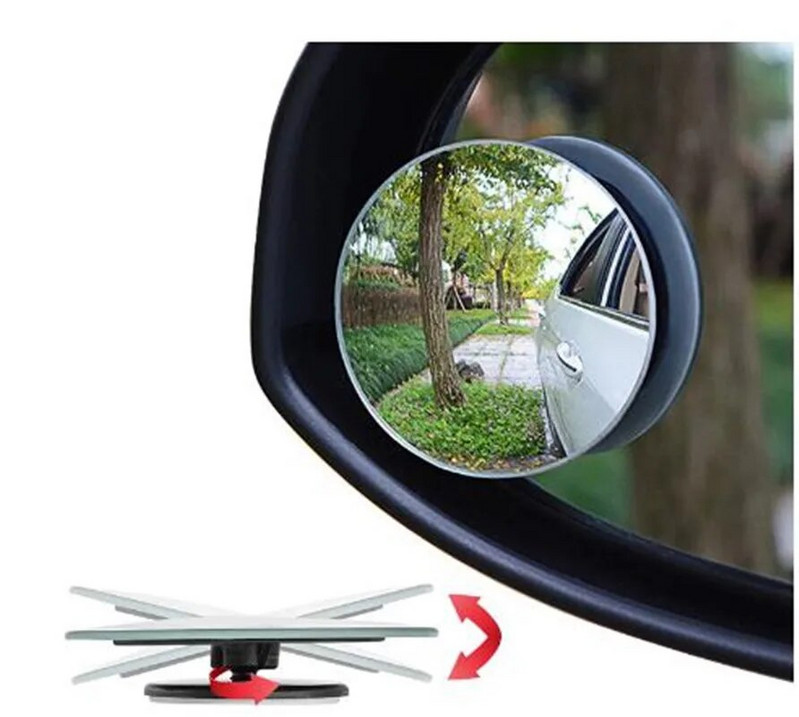 Automašīnas 360 platleņķa apaļš izliekts spogulis Automašīnas sānu aklās zonas aklās zonas spogulis plata aizmugures skata spogulis mazs apaļš spogulis