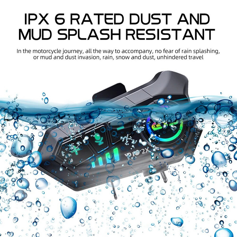 YP10 Bluetooth mootorrattakiiver Intercom 300M juhtmeta Intercomunicador 2000Mah Moto-kiivri peakomplekt koos 2MIC raadiosaatjaga