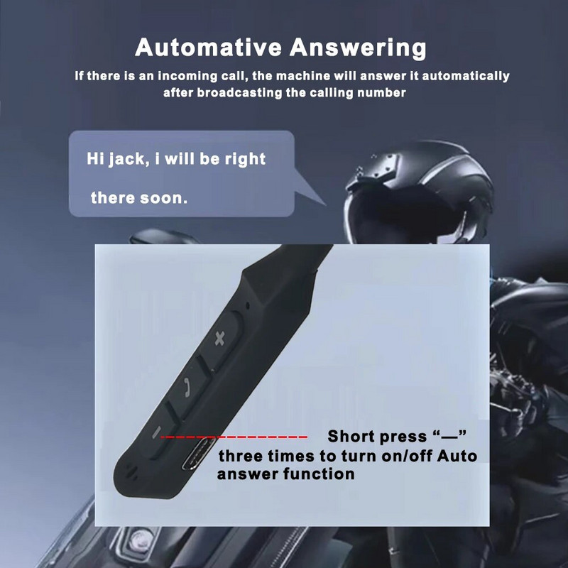 Saab siduda 2 telefoni Bluetooth 5.0 kiivriga peakomplekt juhtmeta Moto Comunicador Auto Answer kõrvaklapid vabakäeseadmed mootorratta tarvikud