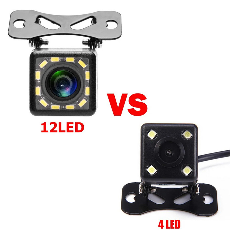 Κάμερα οπισθοπορείας αυτοκινήτου Universal 8/12 LED Night Vision Backup Parking Κάμερα όπισθεν Αδιάβροχη 170 ευρυγώνια έγχρωμη εικόνα HD