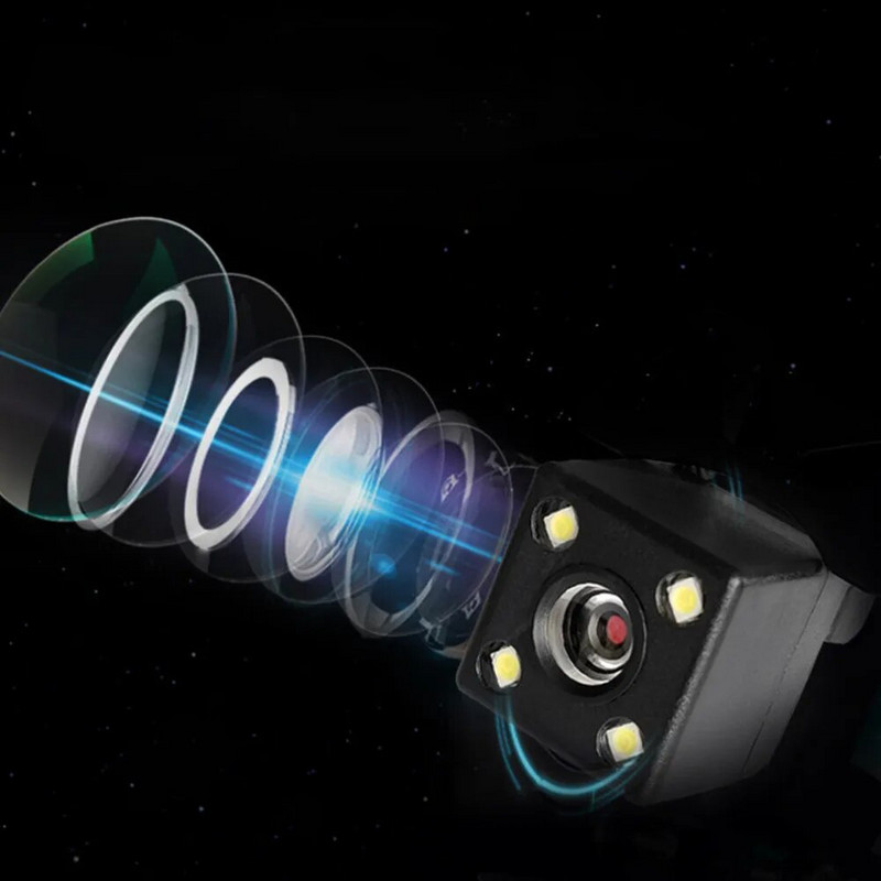 1vnt automobilio galinio vaizdo kamera 4 LED 8 12 LED naktinio matymo atbulinės eigos automatinis parkavimosi monitorius CCD atsparus vandeniui 170 laipsnių HD vaizdo įrašas