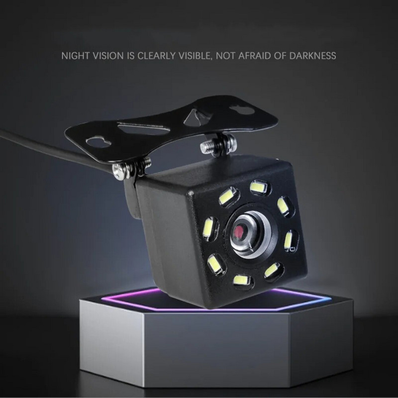 1vnt automobilio galinio vaizdo kamera 4 LED 8 12 LED naktinio matymo atbulinės eigos automatinis parkavimosi monitorius CCD atsparus vandeniui 170 laipsnių HD vaizdo įrašas