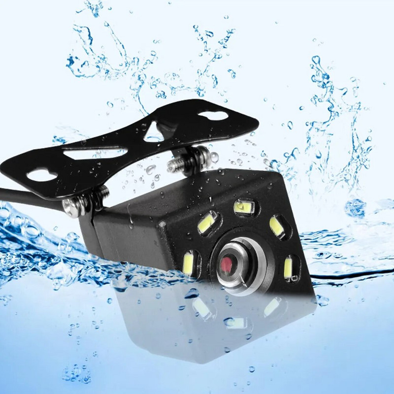 1vnt automobilio galinio vaizdo kamera 4 LED 8 12 LED naktinio matymo atbulinės eigos automatinis parkavimosi monitorius CCD atsparus vandeniui 170 laipsnių HD vaizdo įrašas