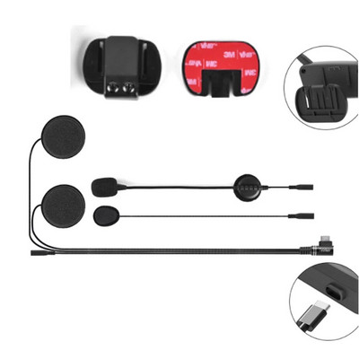 Домофонна слушалка за мотоциклетна каска, част 2 в слушалки с твърд и мек микрофон + щипки за Teleheer V6 Plus
