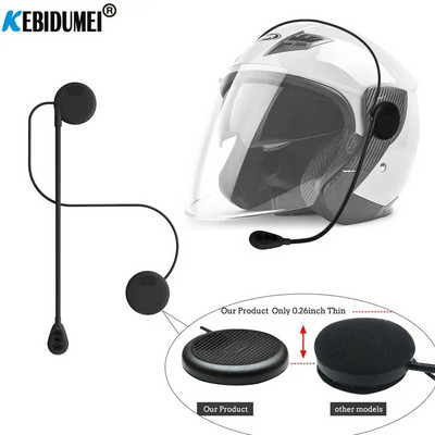 Kebidumei Moto Helmet Headset Bluetooth 5.0 Ultra-Thin Motorcycle Earphones Безжичен високоговорител Слушалки Handsfree Call Възпроизвеждане на музика