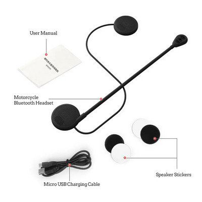 Kebidumei Moto Helmet austiņas Bluetooth 5.0 īpaši plānas motocikla austiņas bezvadu skaļrunis austiņas brīvroku zvans mūzikas atskaņošana