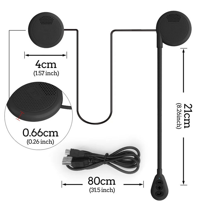 Kebidumei Moto Helmet austiņas Bluetooth 5.0 īpaši plānas motocikla austiņas bezvadu skaļrunis austiņas brīvroku zvans mūzikas atskaņošana