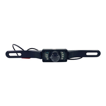 1 БР. Водоустойчива HD камера за задно виждане на автомобила Реверсивна резервна камера за регистрационен номер Нощно виждане 8 LED широк 170°