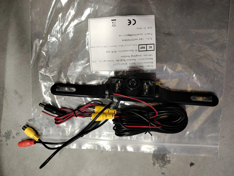 1Gb ūdensizturīgs HD automašīnas aizmugurējais skats atpakaļgaitas kameras numura zīme Night Vision 8 LED platums 170°