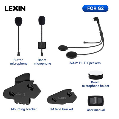 LEXIN-G2 motocikla domofona austiņu un klipu piederumi pilnai/pusķiverei domofona austiņu spraudnim