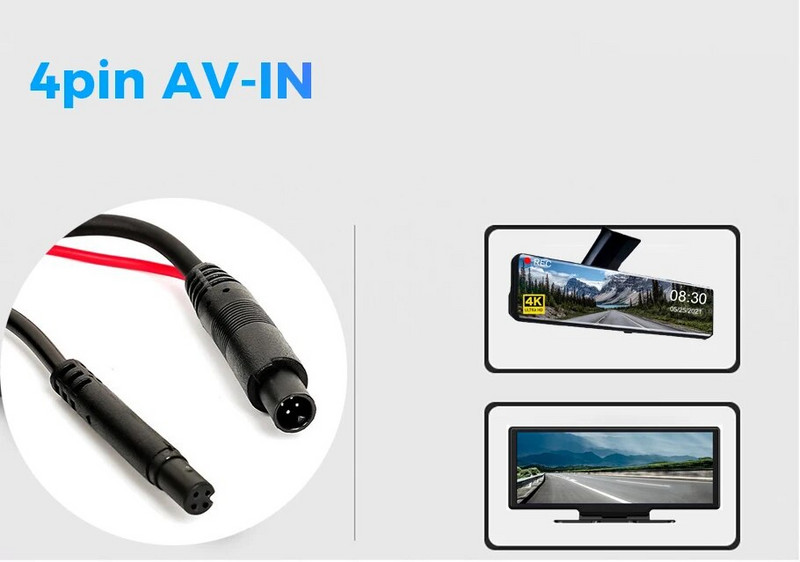 1080P HD auto tahavaatekaamera 4 kontaktiga tagurpidi öönägemisega videokaamera lainurk 170 kraadi parkimiskaamera auto tarvikute jaoks