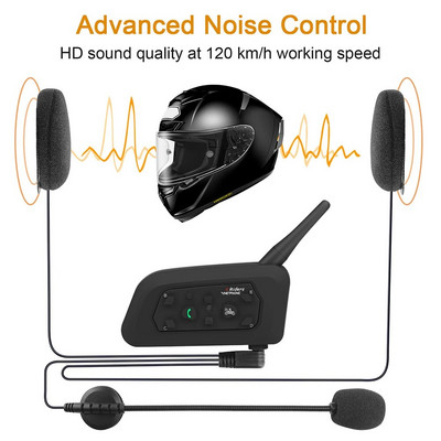 Мотоциклетна каска Bluetooth-съвместими Интерком слушалки Микрофон Високоговорител Слушалки за V4 V6 Уоки-токита Универсални