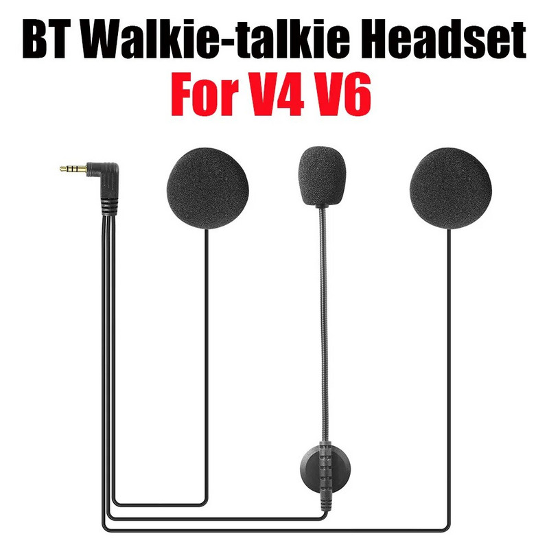 Motocikla ķivere ar Bluetooth saderīgas domofona austiņas mikrofona skaļruņu austiņas priekš V4 V6 rācijas universālas