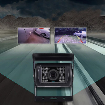 Bileeko Αδιάβροχο 18 LED αυτοκινήτου Οπίσθια όψη Εφεδρική κάμερα στάθμευσης όπισθεν IR Night Vision για 12V 24V Bus Truck Truck Van