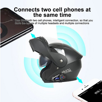 Bluetooth мотоциклетна каска Слушалки Водоустойчиви FM радио Безжични слушалки Гласово управление Слушалки за намаляване на увеличаването три цвята