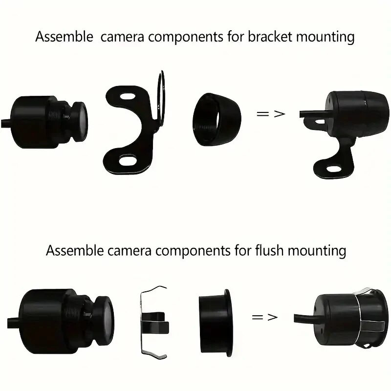 4 kontaktu atpakaļgaitas automašīnas aizmugures skata rezerves stāvvietas kamera, HD nakts redzamības ūdensizturīgs