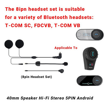 2 τμχ Αξεσουάρ μικροφώνου ακουστικών 2 σε 1 Στολή ακουστικών για T-COM OS T-COMSC FDC-VB COLO TCOM-02 Κράνος μοτοσικλέτας ενδοεπικοινωνία