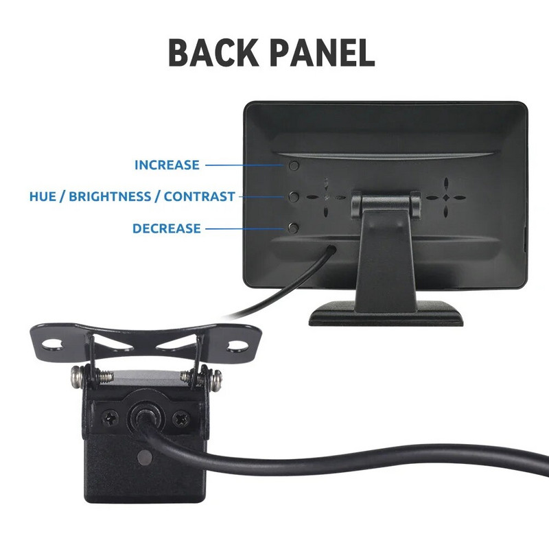 Κάμερα οπισθοπορείας αυτοκινήτου MJDOUD 4,3 ιντσών με οθόνη για στάθμευση οχήματος Κάμερα οπισθοπορείας LED HD Οθόνη TFT LCD Εύκολη εγκατάσταση