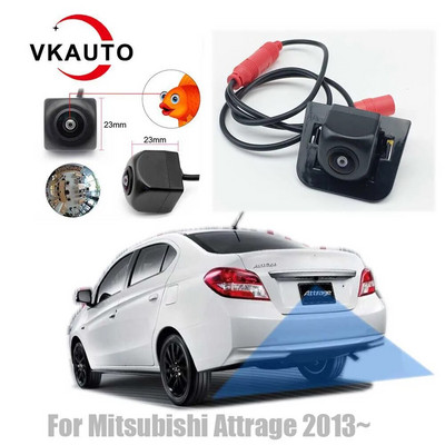 VKAUTO Fish Eye камера за обратно виждане за Mitsubishi Attrage Dodge Attitude 2013~ 2022 CCD HD резервна камера за обратно паркиране AHD/CVBS